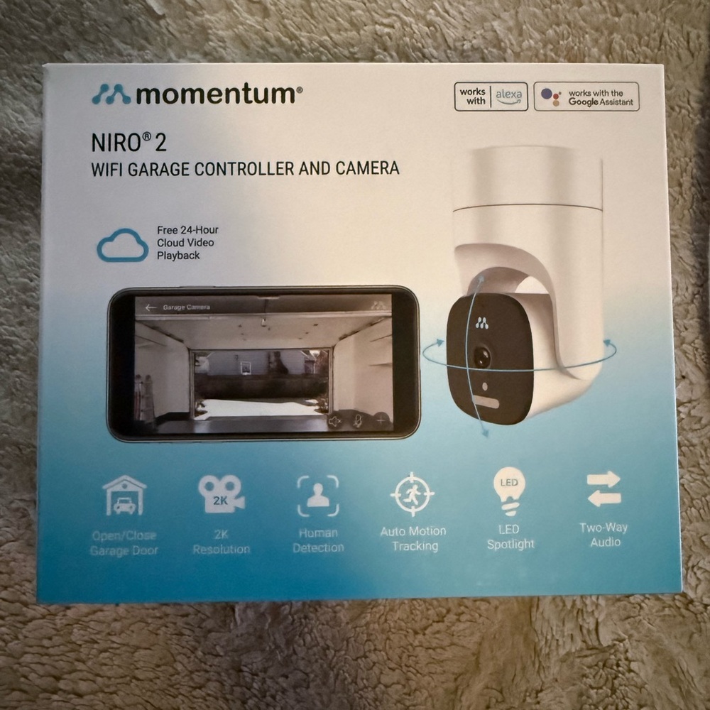 Momentum NIRO 2 White WiFi Garage Controller and Camera